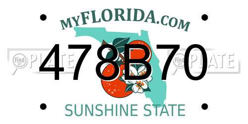 478B70 Florida License Plate