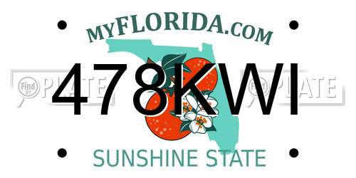 478KWI Florida License Plate