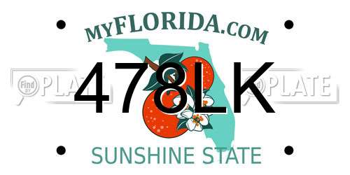 478LK Florida License Plate