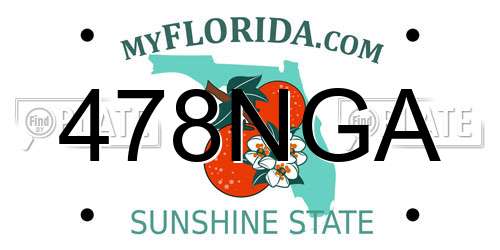 478NGA Florida License Plate