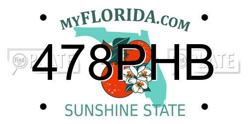 478PHB Florida License Plate