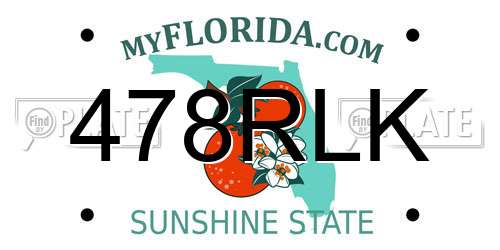 478RLK Florida License Plate