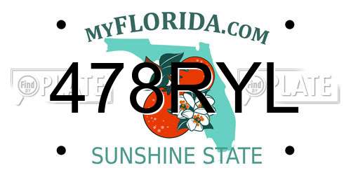 478RYL Florida License Plate