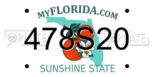 478S20 Florida License Plate
