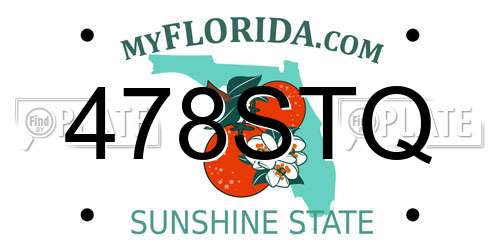 478STQ Florida License Plate