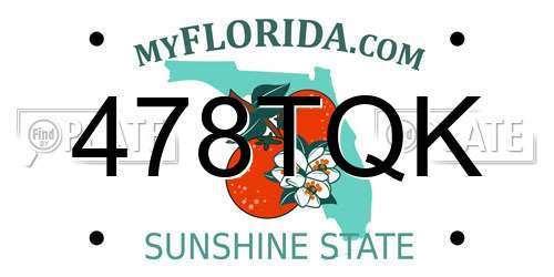 478TQK Florida License Plate