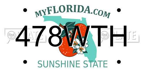 478WTH Florida License Plate