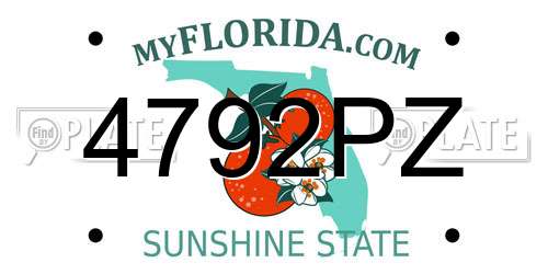4792PZ Florida License Plate
