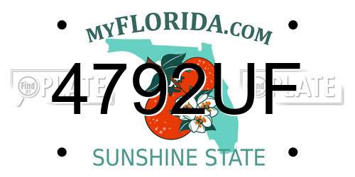 4792UF Florida License Plate