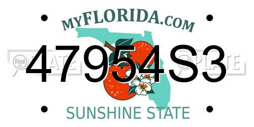 47954S3 Florida License Plate