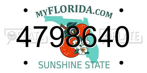 4798640 Florida License Plate