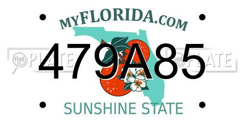 479A85 Florida License Plate