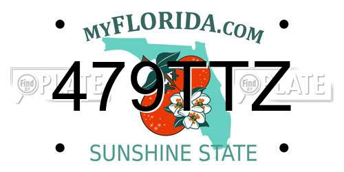 479TTZ Florida License Plate