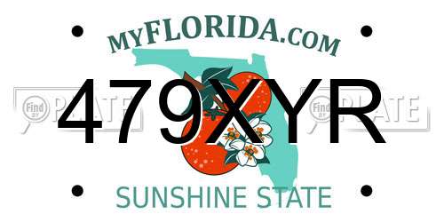 479XYR Florida License Plate
