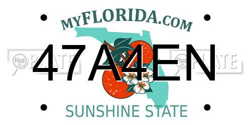 47A4EN Florida License Plate