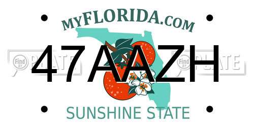 47AAZH Florida License Plate