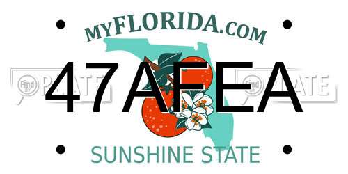 47AFEA Florida License Plate