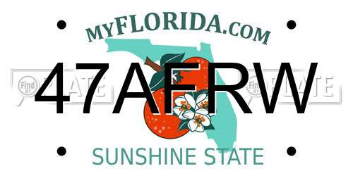 47AFRW Florida License Plate