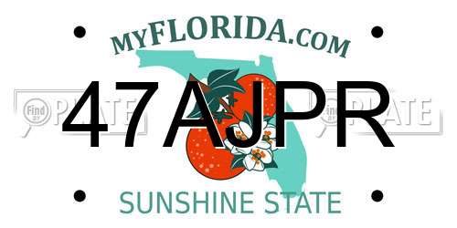 47AJPR Florida License Plate