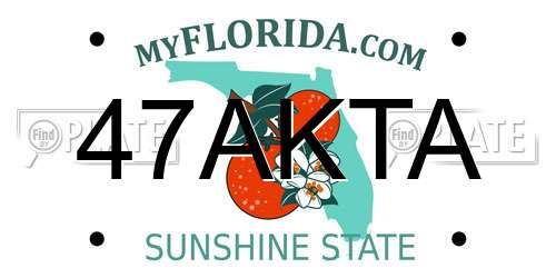 47AKTA Florida License Plate