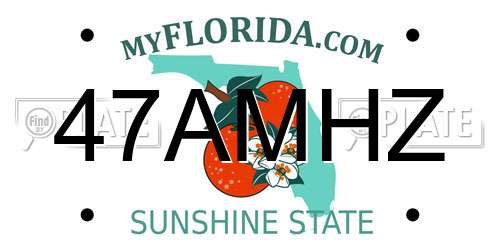 47AMHZ Florida License Plate