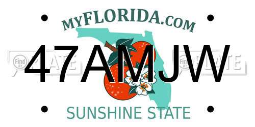 47AMJW Florida License Plate