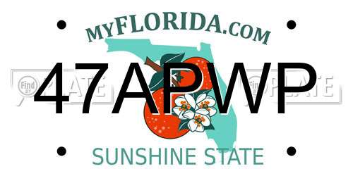 47APWP Florida License Plate