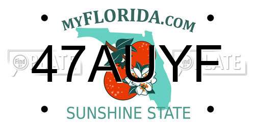 47AUYF Florida License Plate