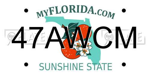 47AWCM Florida License Plate