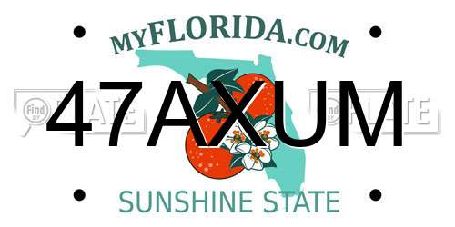 47AXUM Florida License Plate