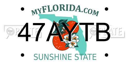 47AYTB Florida License Plate