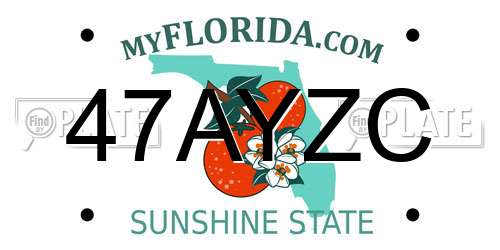 47AYZC Florida License Plate