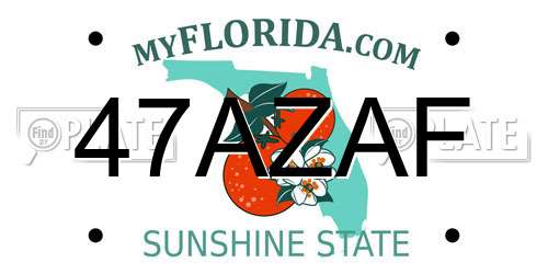 47AZAF Florida License Plate