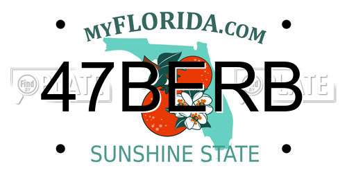 47BERB Florida License Plate
