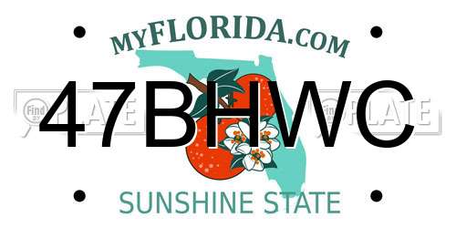 47BHWC Florida License Plate