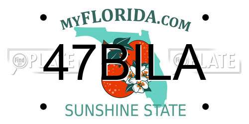 47BILA Florida License Plate