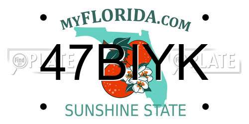 47BIYK Florida License Plate