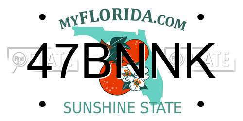 47BNNK Florida License Plate
