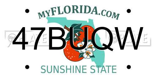 47BUQW Florida License Plate