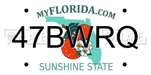 47BWRQ Florida License Plate