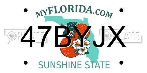 47BYJX Florida License Plate