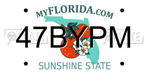 47BYPM Florida License Plate