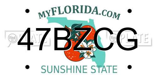 47BZCG Florida License Plate