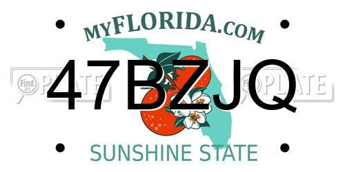 47BZJQ Florida License Plate