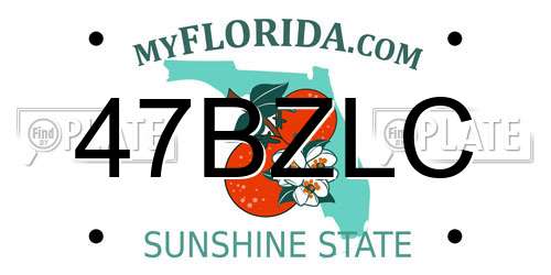 47BZLC Florida License Plate
