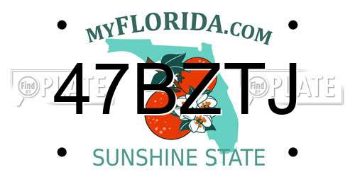 47BZTJ Florida License Plate