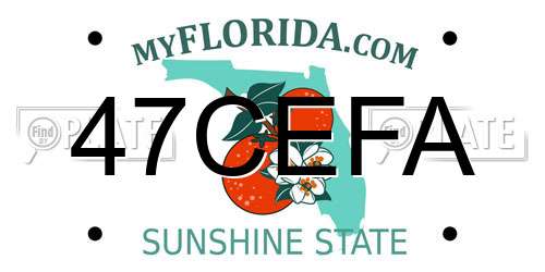 47CEFA Florida License Plate