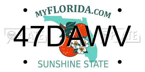 47DAWV Florida License Plate