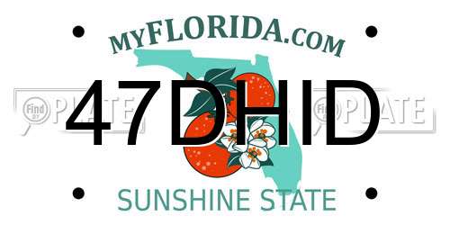 47DHID Florida License Plate