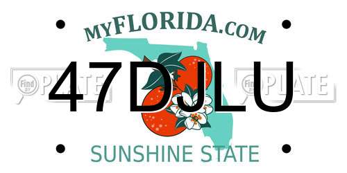 47DJLU Florida License Plate